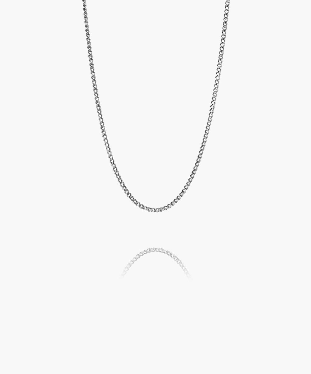 Curb Chain Necklace Silver