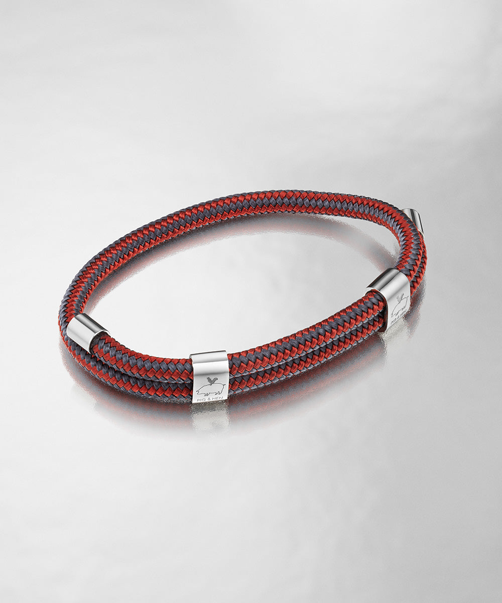 Little Lewis DBL Velvet Red - Slate Gray | Silver