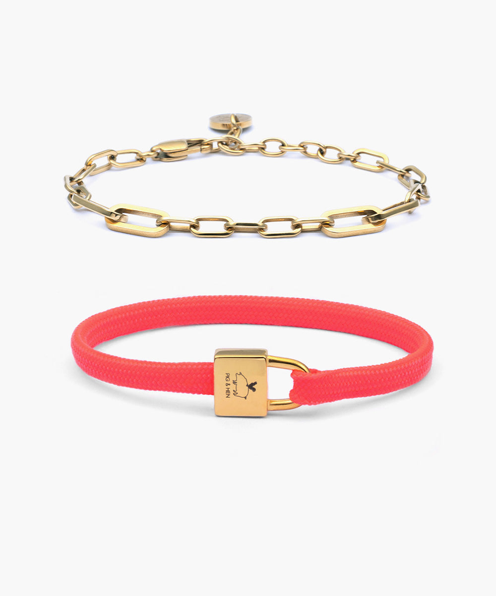 Billy Neon Pink & Julie Gold Set