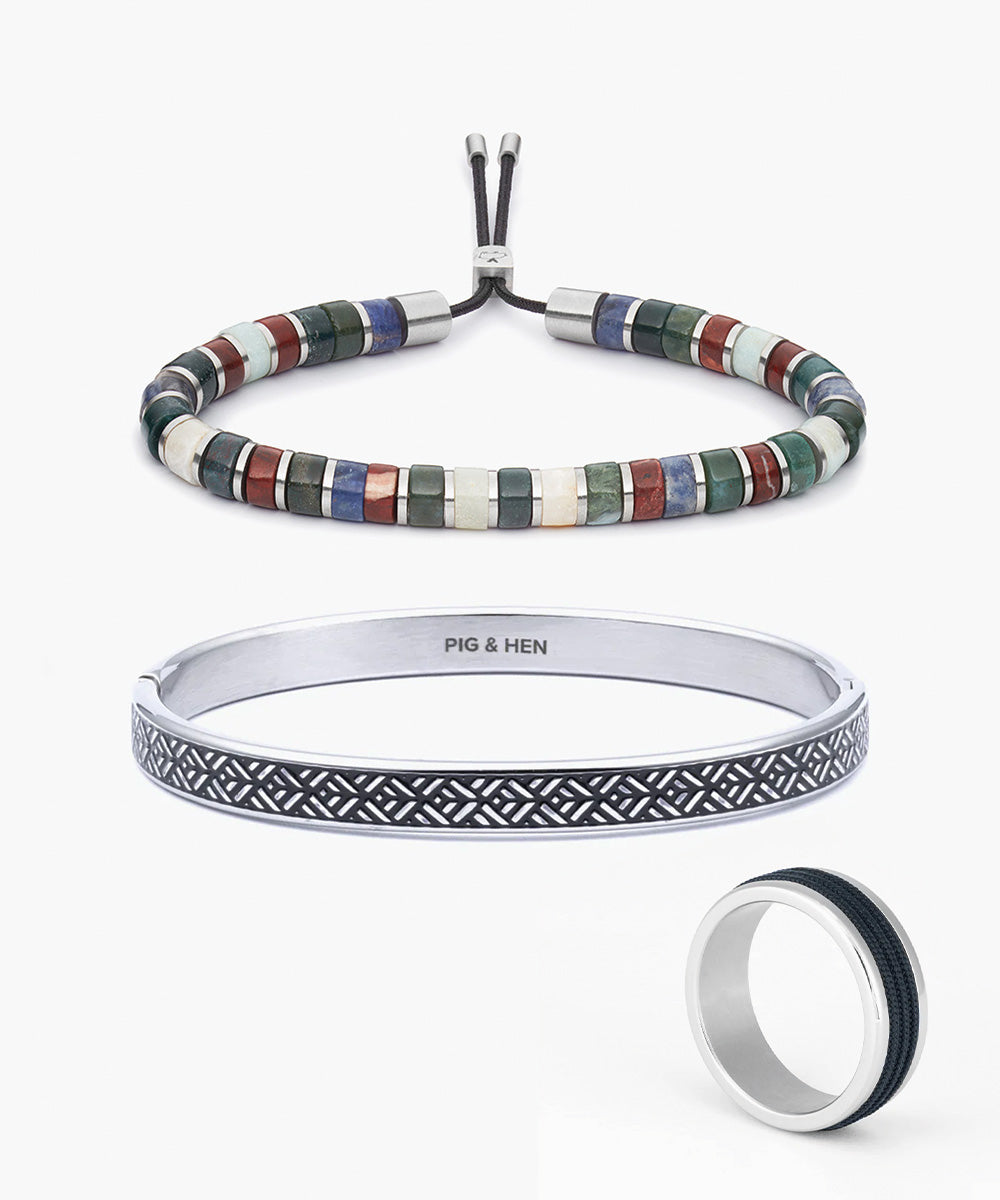 Striato & Brontide 6mm Turin & Wrap Ring Set