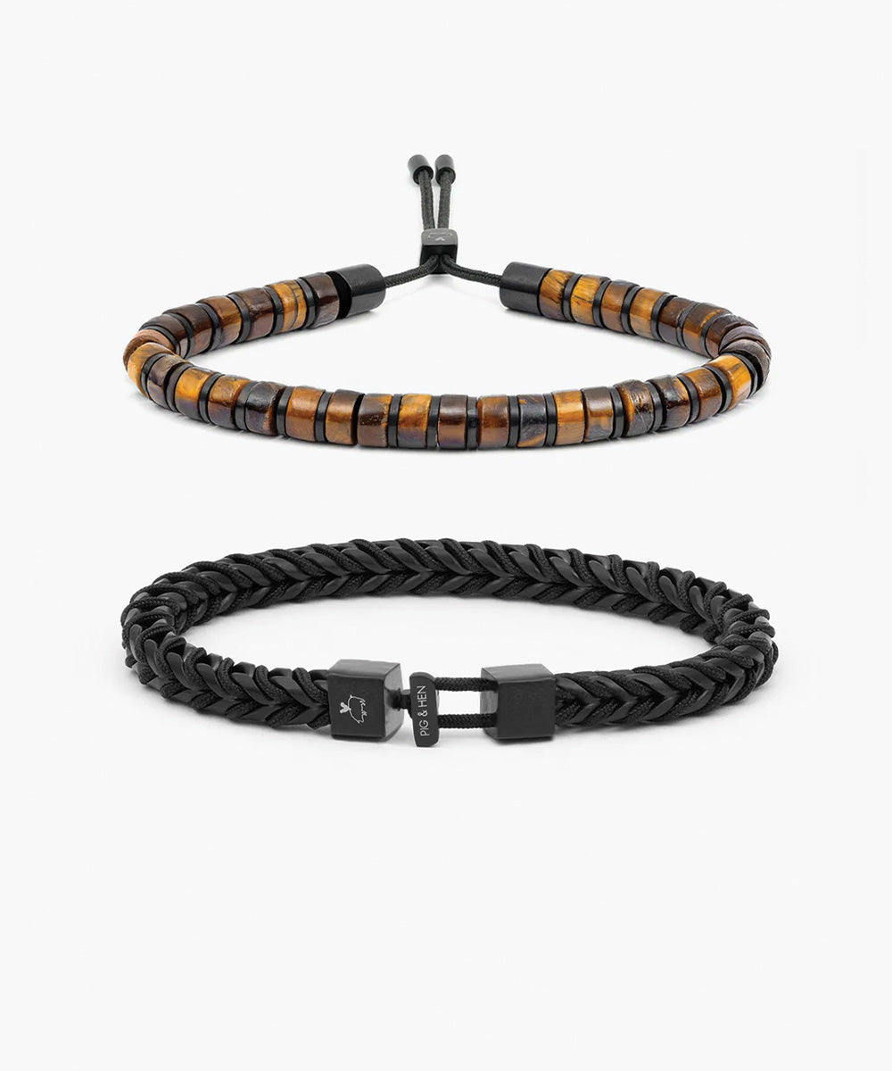Brontide 6mm Tiger Eye & Catena Foxtail Black Set